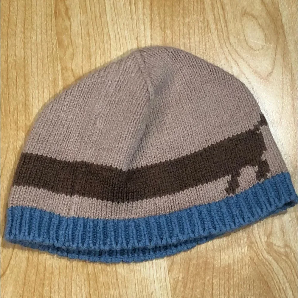 Baby Gymboree Beanie Size 6-12 months Brown and Blue Baby Hat with Bee Design